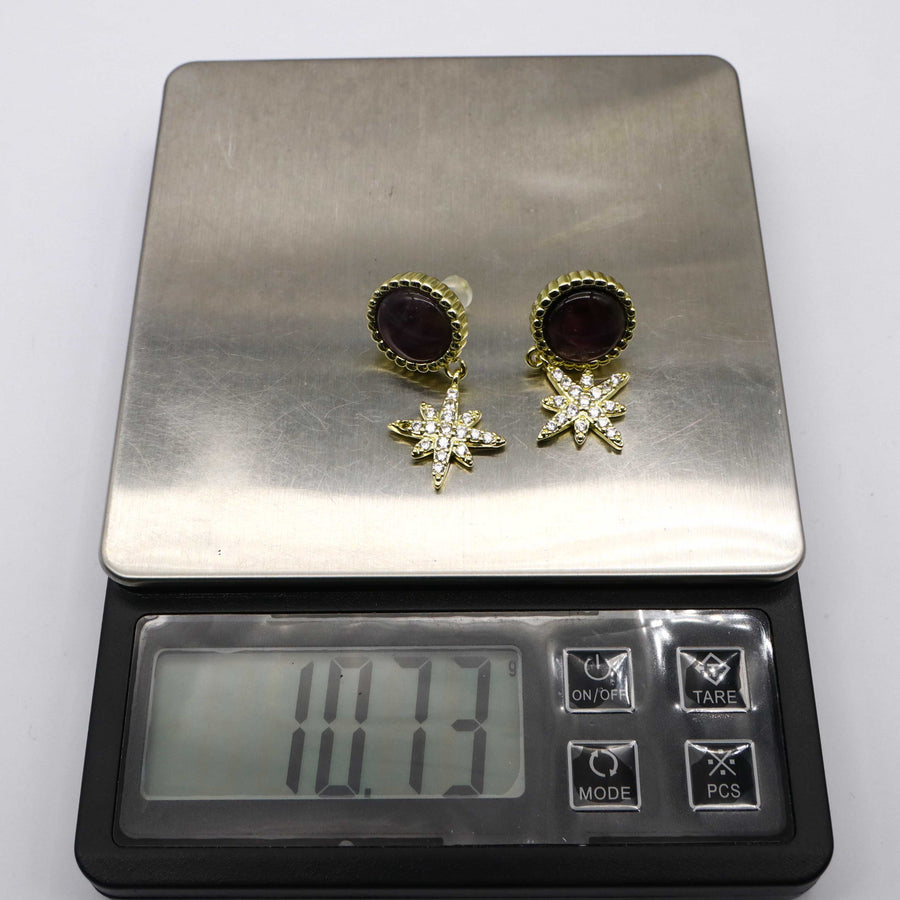 New Classic Fashion Hexagram Natural Stone Earring