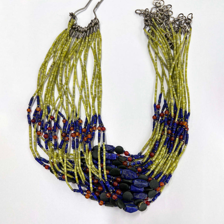 Lemon Jade Heishi Necklace Vintage Style