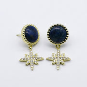 New Classic Fashion Hexagram Natural Stone Earring