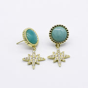 New Classic Fashion Hexagram Natural Stone Earring