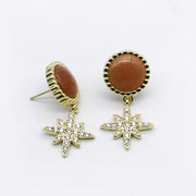 New Classic Fashion Hexagram Natural Stone Earring