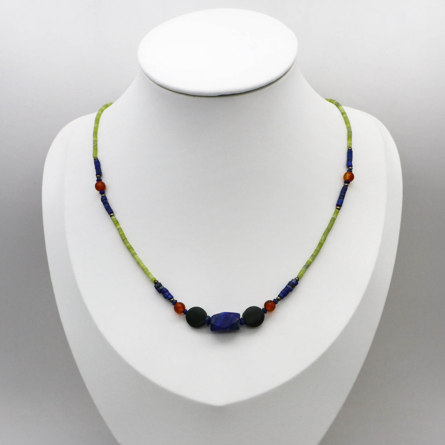 Lemon Jade Heishi Necklace Vintage Style