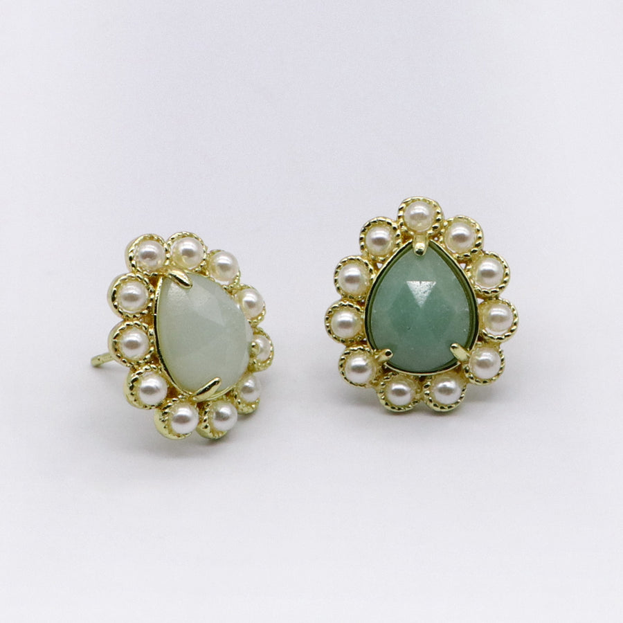 Exquisite Present Fashion Drop Shape Natural Stone Earring