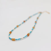 Fashion 2mm Faceted Turquoise and Red Aventurine Necklace & Bracelet Set