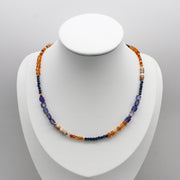 Bohemian Style Lapis With Red Agate Necklace