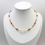 Metallic Style Small Natural Stone Beads Necklace