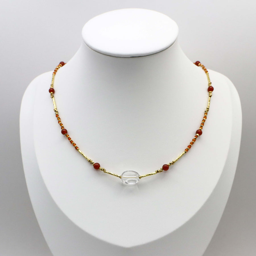 Metallic Style Small Natural Stone Beads Necklace