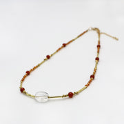 Metallic Style Small Natural Stone Beads Necklace