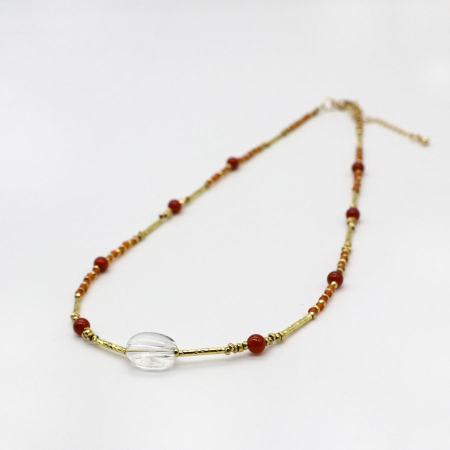 Metallic Style Small Natural Stone Beads Necklace