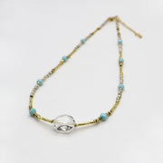 Metallic Style Small Natural Stone Beads Necklace