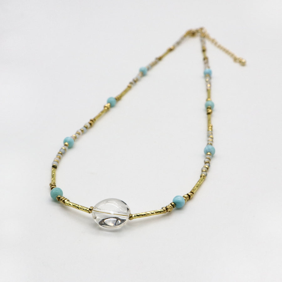 Metallic Style Small Natural Stone Beads Necklace
