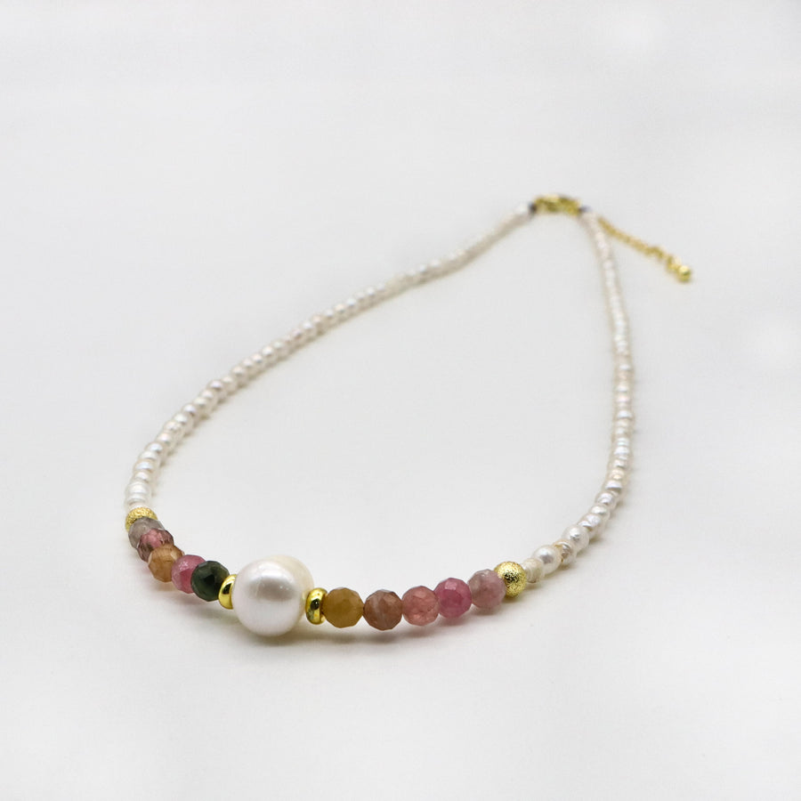 Fresh Water Pearl Tourmaline Necklace