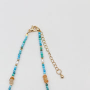 Fashion 2mm Faceted Turquoise and Red Aventurine Necklace & Bracelet Set