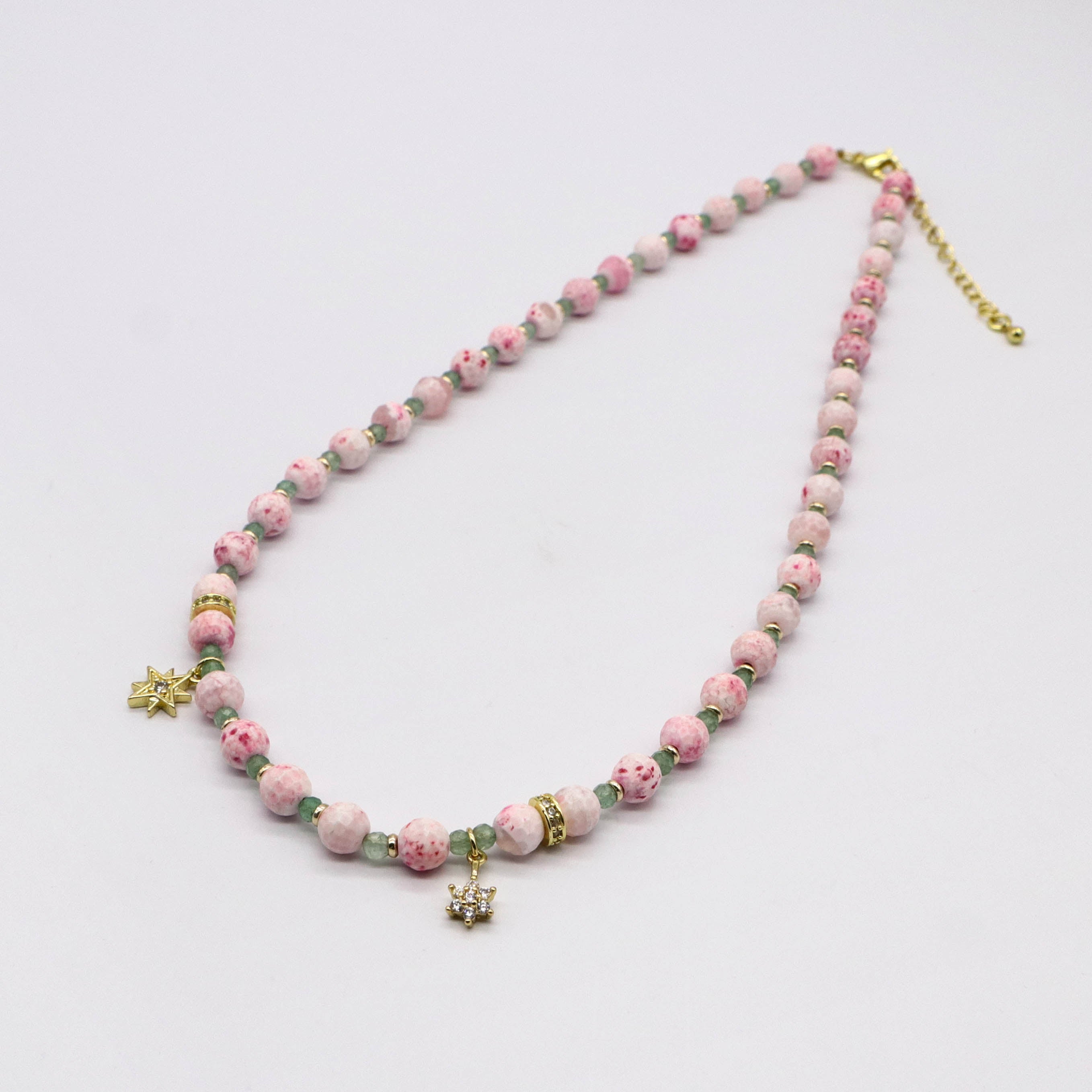 Bohemian Style Green Aventurine With Agate Necklace