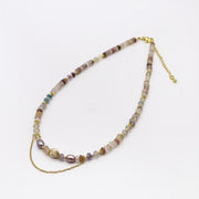 Bohemian Style Irregular Pearl With Chain Choker