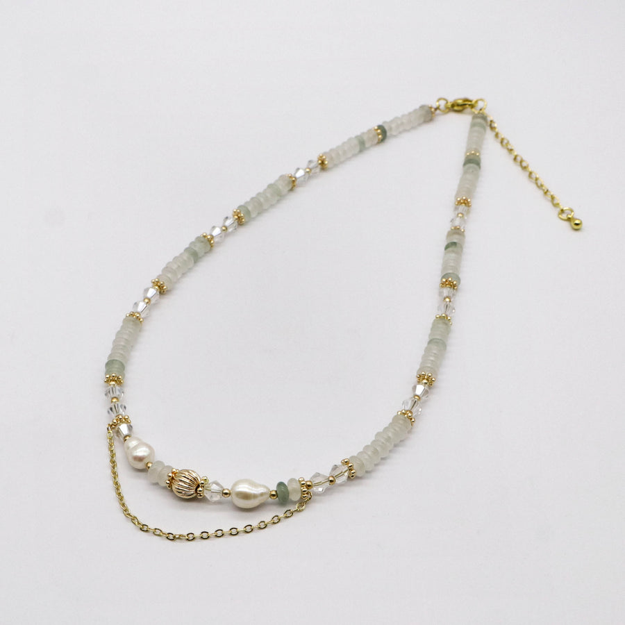 Bohemian Style Irregular Pearl With Chain Choker