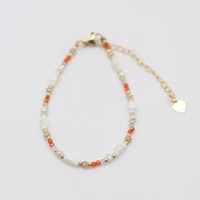 Nice 2mm Faceted Champagne Gold Zircon And MOP Necklace & Bracelet Set
