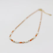 Nice 2mm Faceted Champagne Gold Zircon And MOP Necklace & Bracelet Set