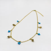 Elegant Style 2mm Faceted Turquoise Necklace