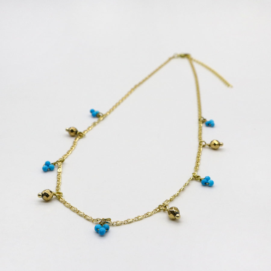 Elegant Style 2mm Faceted Turquoise Necklace