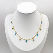 Elegant Style 2mm Faceted Turquoise Necklace