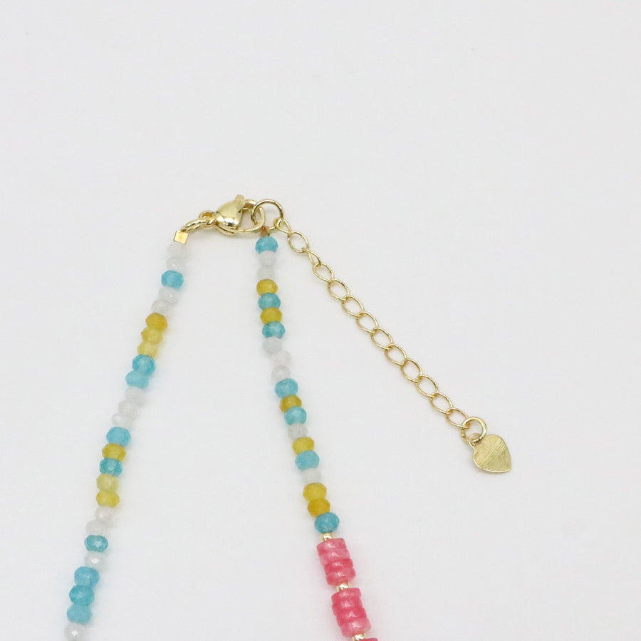 Fashion 8mm Irregular Shaped Pearl And Colourful Jade Necklace & Bracelet Set