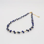 Nice 3mm Faceted Lapis Necklace & Bracelet Set