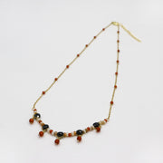 Simple Style 2mm Red Agate Necklace