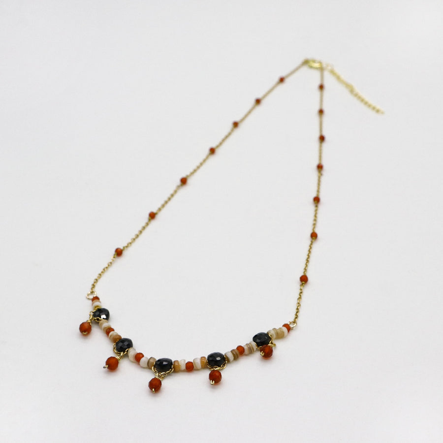 Simple Style 2mm Red Agate Necklace
