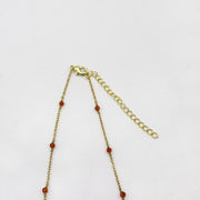 Simple Style 2mm Red Agate Necklace