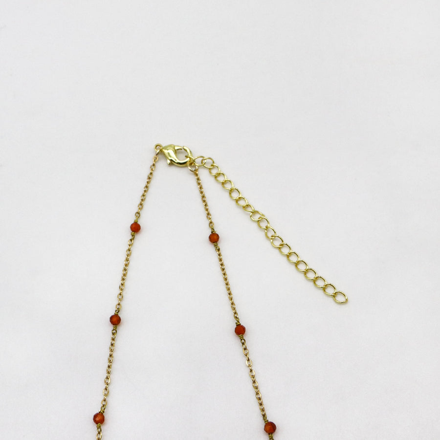 Simple Style 2mm Red Agate Necklace