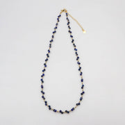 Nice 3mm Faceted Lapis Necklace & Bracelet Set