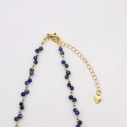 Nice 3mm Faceted Lapis Necklace & Bracelet Set