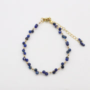 Nice 3mm Faceted Lapis Necklace & Bracelet Set