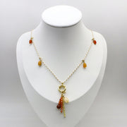 Hand-woven Rope Mixed Natural Stones Necklace