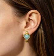 Sweet Heart Shape Classic Natural Stone Earring