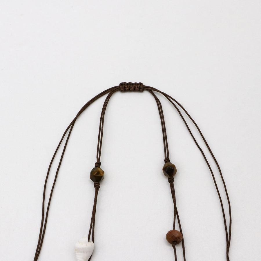 Hand-woven Rope 5.5mm Tiger eye  Necklace Natural Organic Style