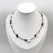 Hand-woven Rope 5.5mm Tiger eye  Necklace Natural Organic Style