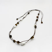 Hand-woven Rope 5.5mm Tiger eye  Necklace Natural Organic Style