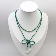 Free Style Turquoise Long Necklace Can knot Freely