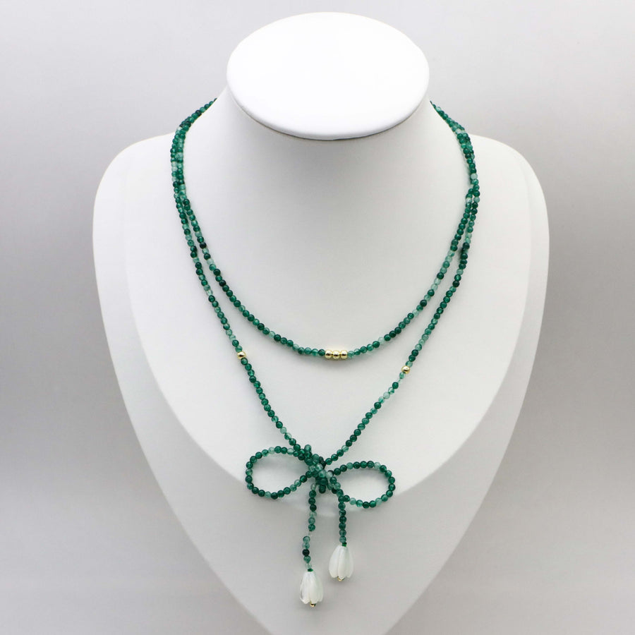Free Style Turquoise Long Necklace Can knot Freely