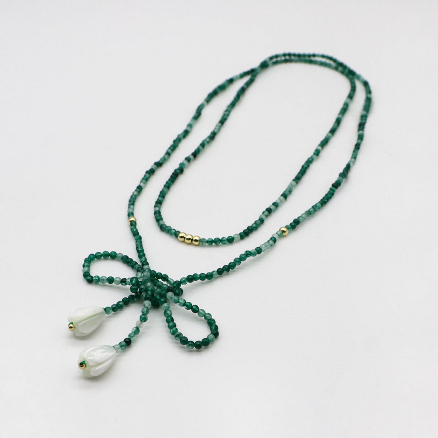 Free Style Turquoise Long Necklace Can knot Freely
