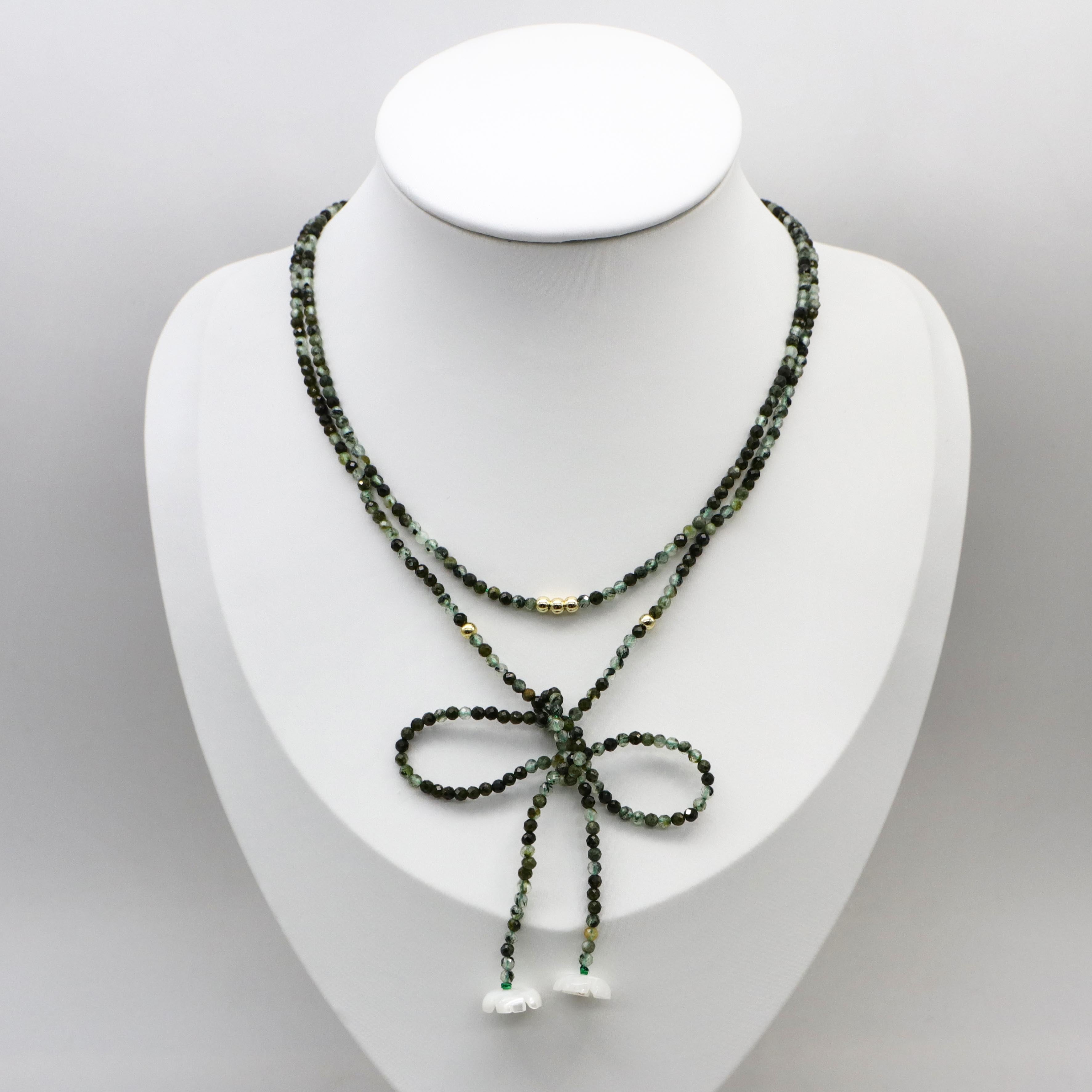 Free Style Turquoise Long Necklace Can knot Freely