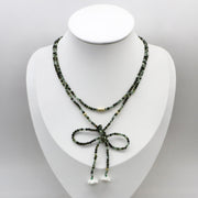 Free Style Turquoise Long Necklace Can knot Freely
