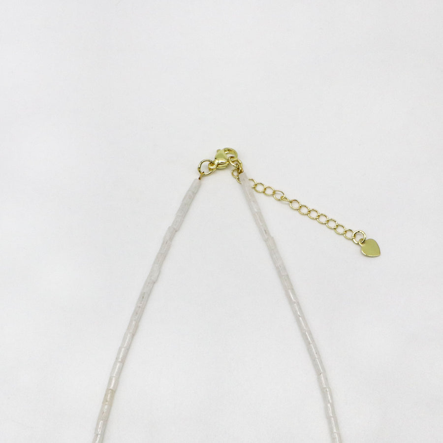 Elegant Style 2.5x4mm White Jade Necklace