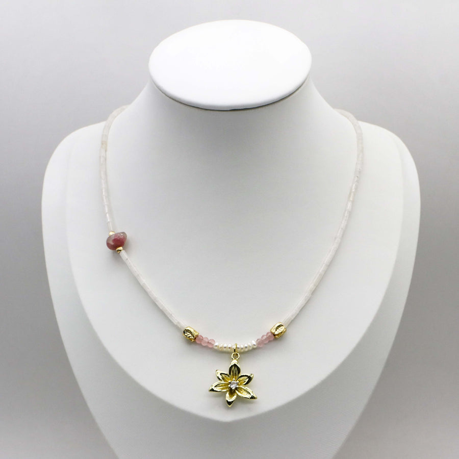 Elegant Style 2.5x4mm White Jade Necklace