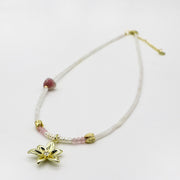 Elegant Style 2.5x4mm White Jade Necklace