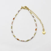 Nice 2mm Colored Zircon Necklace & Bracelet Set Classic Style