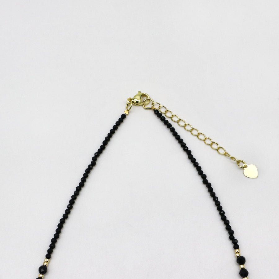 Elegant Style 2mm Black Spinel Luxury Necklace