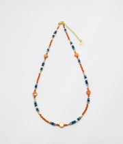Nice 2mm Faceted Orange Zircon Autumn Winter Seazon Style Necklace & Bracelet Set